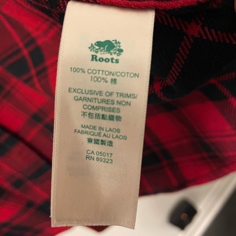 ROOTS Park Plaid Shirt Cabin Red Size Small - Picture 6 of 11